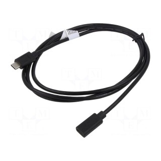 Cable | USB 2.0 | USB C socket,USB C plug | nickel plated | 1.5m