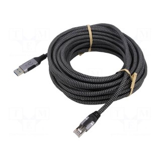 Cable | USB 3.0 | RJ45 plug,USB A plug | nickel plated | 10m | Core: Cu