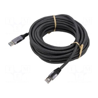 Cable | USB 3.0 | RJ45 plug,USB A plug | nickel plated | 15m | Core: Cu