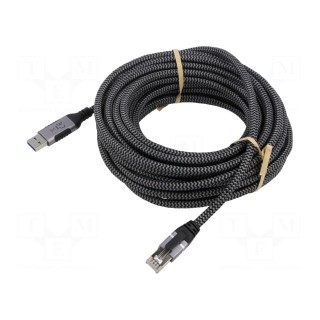 Cable | USB 3.0 | RJ45 plug,USB A plug | nickel plated | 7.5m | 1Gbps