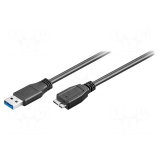 Cable | USB 3.0 | USB A plug,USB B micro plug | 0.5m | black | 5Gbps