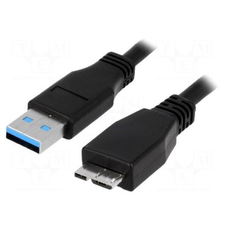 Cable | USB 3.0 | USB A plug,USB B micro plug | nickel plated | 1m