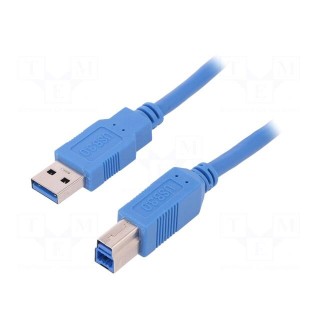 Cable | USB 3.0 | USB A plug,USB B plug | 2m | blue