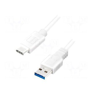 Cable | USB 3.0 | USB A plug,USB C plug | 1m | white