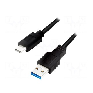 Cable | USB 3.0 | USB A plug,USB C plug | 1.5m | black
