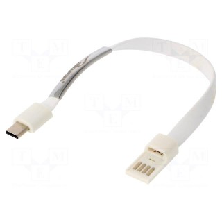 Cable | USB 3.0 | USB A plug,USB C plug | nickel plated | 0.23m