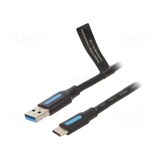 Cable | USB 3.0 | USB A plug,USB C plug | nickel plated | 1m | black