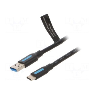 Cable | USB 3.0 | USB A plug,USB C plug | nickel plated | 2m | black