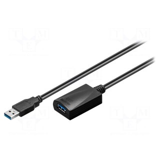 Cable | USB 3.0 | USB A socket,USB A plug | 5m | black | 5Gbps