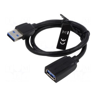 Cable | USB 3.0 | USB A socket,USB A plug | nickel plated | 0.5m