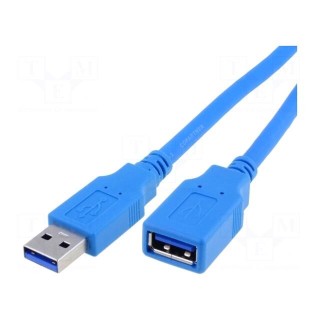 Cable | USB 3.0 | USB A socket,USB A plug | nickel plated | 1.5m