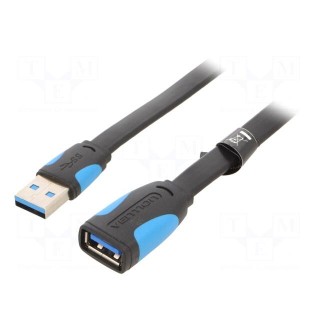 Cable | USB 3.0 | USB A socket,USB A plug | tinned | 3m | black-white