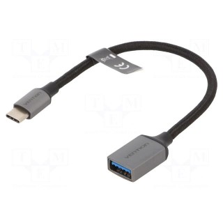 Cable | USB 3.0 | USB A socket,USB C plug | nickel plated | 0.15m