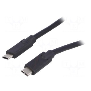 Cable | USB 3.0 | both sides,USB C plug | nickel plated | 1m | black