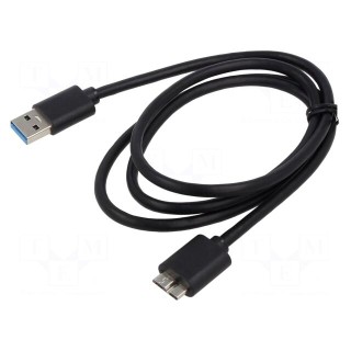 Cable | USB 3.0,USB 3.1 | USB A plug,USB B micro plug | 1m | black