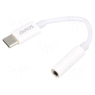 Cable | USB 3.1 | Jack 3.5mm socket,USB C plug | 0.11m | white