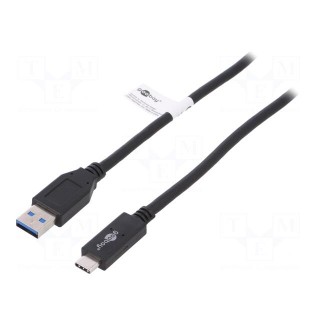 Cable | USB 3.1 | USB A plug,USB C plug | 1m | black | 10Gbps
