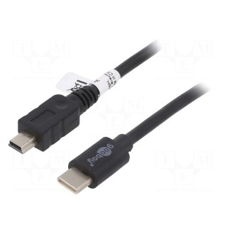 Cable | USB 3.1 | USB B mini plug,USB C plug | 0.5m | black | 0.48Gbps
