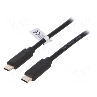 Cable | USB 3.1 | both sides,USB C plug | 0.5m | black | 10Gbps