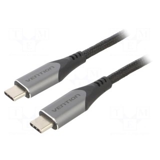 Cable | USB 3.1 | USB C plug,both sides | 1m | black | Core: Cu,tinned