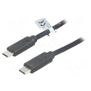 Cable | USB 3.2 | USB C plug,both sides | 1m | black | 10Gbps | 100W