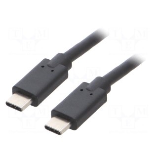 Cable | USB 3.1 | USB C plug,both sides | 3m | black