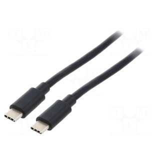 Cable | USB 3.1 | USB C plug,both sides | gold-plated | 1m | black