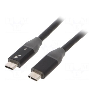 Cable | USB 3.1 | USB C plug,both sides | nickel plated | 1.5m | black