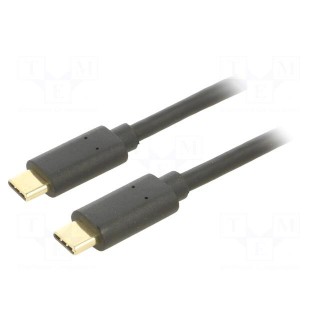 Cable | USB 3.1 | USB C plug,both sides | nickel plated | 1m | black