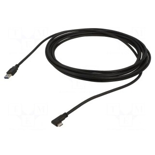 Cable | USB 3.2 | USB A plug,USB C angled plug | 5m | black | 5Gbps
