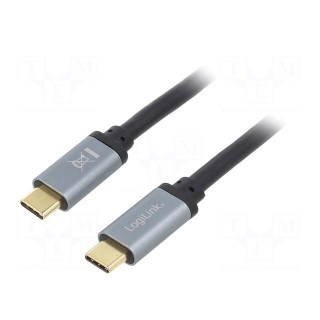 Cable | USB 3.2 | USB C plug,both sides | 1m | black | 10Gbps | 100W