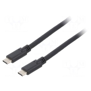 Cable | USB 3.2 | USB C plug,both sides | 1.5m | black | 5Gbps | 60W