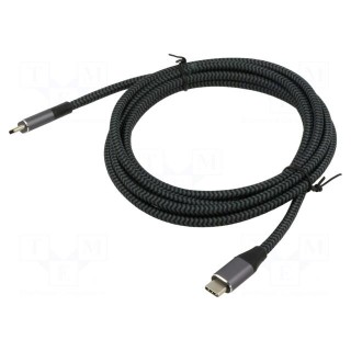Cable | USB 3.2 | USB C plug,both sides | 2m | white-black | 20Gbps