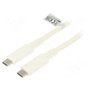 Cable | USB 4.0 | USB C plug,both sides | 0.8m | white | 40Gbps | 100W