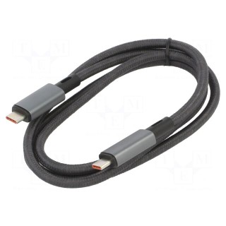 Cable | USB 4.0 | USB C plug,both sides | nickel plated | 1m | black