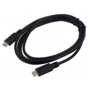 Cable | USB C plug x2 | 1.5m | Core: Cu | PVC | Standard: Quick Charge