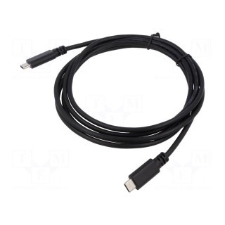 Cable | USB C plug x2 | 2m | Core: Cu | PVC | Standard: Quick Charge
