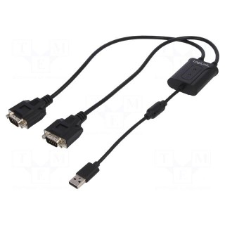 Converter | USB 2.0 | D-Sub 9pin plug x2,USB A plug