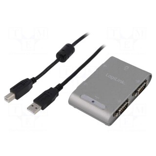 Converter | USB 2.0 | D-Sub 9pin plug x4,USB B socket