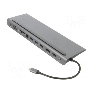 Docking station | USB 3.0 | 0.18m | black | 5Gbps | grey | 100W
