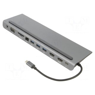 Docking station | USB 3.0 | 0.18m | black | 5Gbps | grey | 100W
