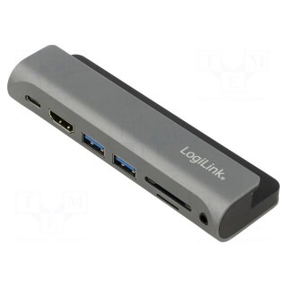 Docking station | USB 3.2 | aluminium | Input: USB C plug