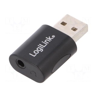 Adapter | USB 2.0 | Jack 3.5mm socket,USB A plug | Colour: black
