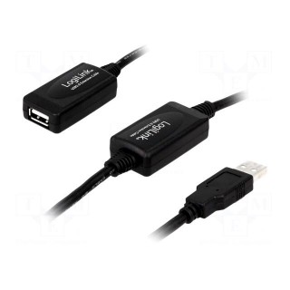 Repeater USB | USB 2.0 | USB A socket,USB A plug | 10m | black