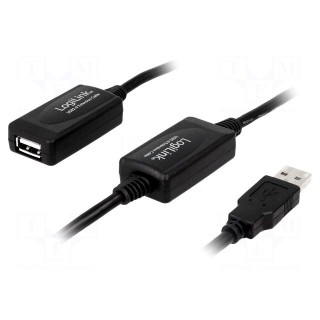 Repeater USB | USB 2.0 | USB A socket,USB A plug | 20m | black
