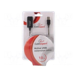 Repeater USB | USB 2.0 | USB A socket,USB A plug | 10m | black