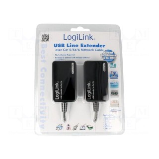 USB extender | USB 1.1,USB 2.0 | 0.3m | 480Mbps | Range: 60m