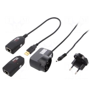 USB extender | USB 2.0 | RJ45 socket x2,USB A socket,USB A plug