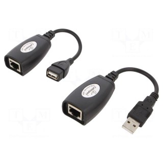 USB extender | USB 1.1 | RJ45 socket x2,USB A socket,USB A plug