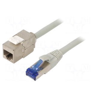 Extender RJ45 | S/FTP | 6a | stranded | Cu | LSZH | grey | 15m | 26AWG
